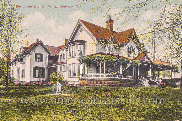 Well-known photographer Otto Hillig published this vintage postcard titled “Residence of J. C. Young, Liberty, N.Y.”