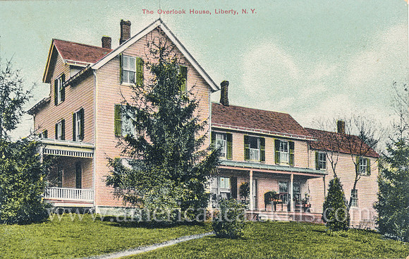 Well-known photographer Otto Hillig of Liberty, New York published this vintage postcard titled “The Overlook House, Liberty, N.Y.”