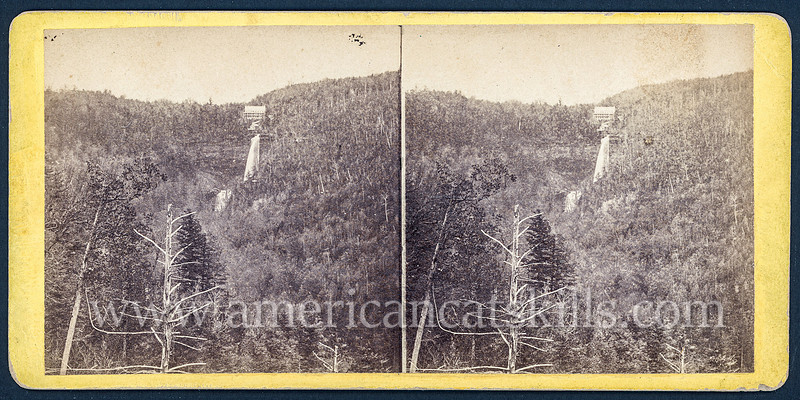 Vintage E. & H. T. Anthony & Co. stereoview # 9050 titled “The Laurel House and Kauterskill Falls from Prospect Rock” from “The Glens of the Catskills” series.