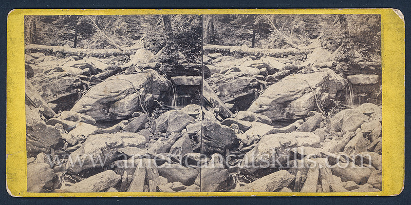 Vintage E. & H. T. Anthony & Co. stereoview # 4193 titled “Ravine, below Haines Fall” from “The Glens of the Catskills” series.