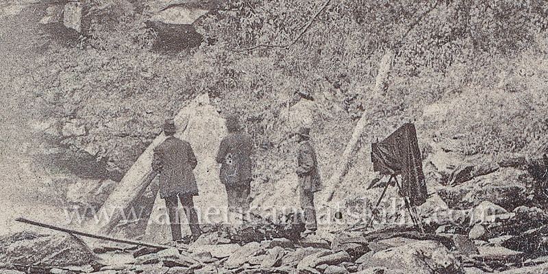 Vintage John Jacob Loeffler stereoview titled “Plauterkill Fall, Plauterkill Clove” from the “Catskill Mountain Scenery” series; Fifth Series, # 349.
