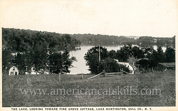 The Lake, Looking Toward Pine Grove Cottage, Lake Huntington, Sull. Co., N. Y.