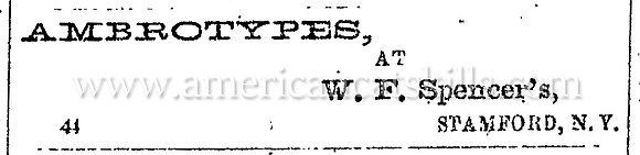 Ambrotypes at W. F. Spencer's