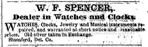 W. F. Spencer, 1861 advertisement