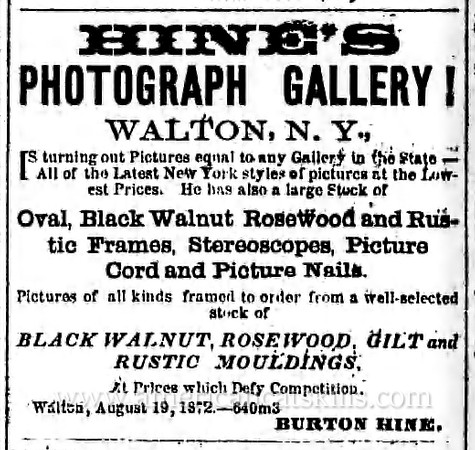 Hine's Photograph Gallery, Walton, NY