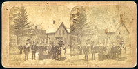 Stereoview titled "Residence of Robert Crosier" published by Charles Carman of Andes, New York.