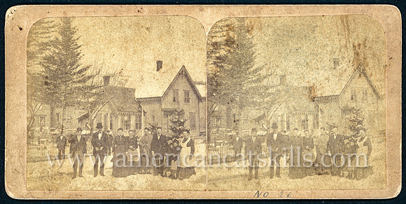 Stereoview titled "Residence of Robert Crosier" published by Charles Carman of Andes, New York.
