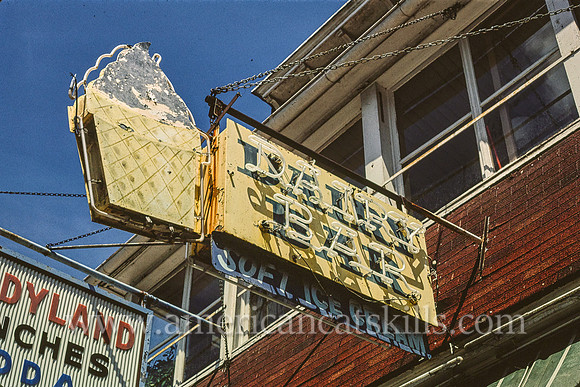 Kandyland ice cream sign, Front Street, Hancock, New York