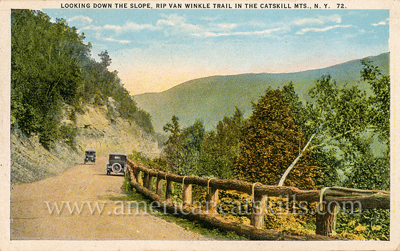 Looking Down the Slope, Rip Van Winkle Trail in the Catskill Mts., N. Y.