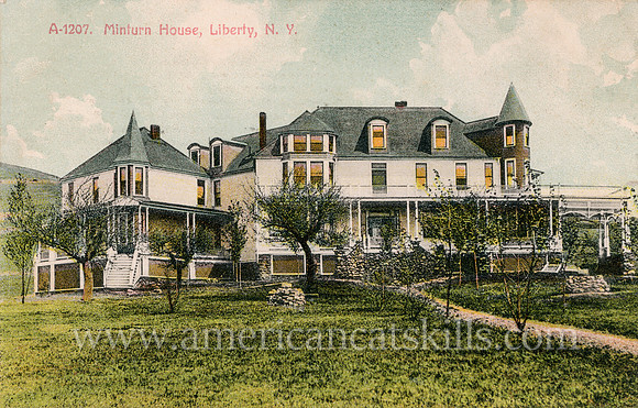 Vintage postcard titled "Minturn House, Liberty, N. Y." published by photographer Otto Hillig of Liberty, New York.