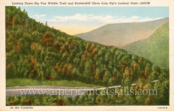 Looking Down Rip Van Winkle Trail and Kaaterskill Clove from Rip's Lookout Point