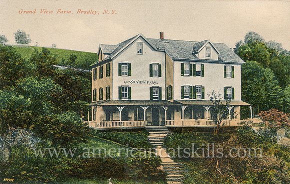Vintage postcard titled "Grand View Farm, Bradley, N. Y." published by photographer Otto Hillig of Liberty, New York.