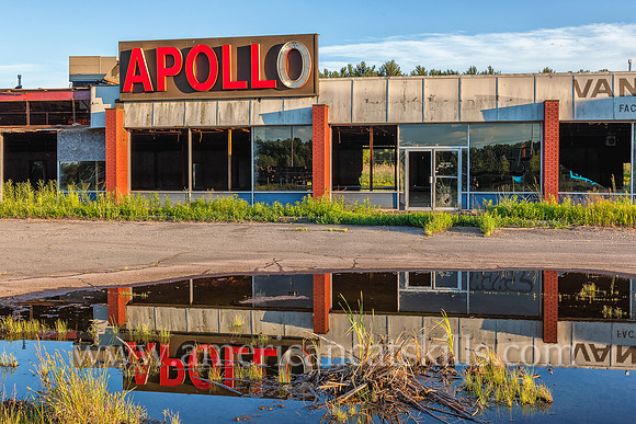 Photograph of the abandoned Apollo Mall in the southern Catskills in the village of Monticello, Sullivan County, New York.