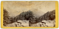 Stereoview by John P. Soulte titled "View from top of Haines' Fall, looking down, Catskill Mt."