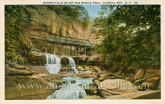 Moore's Falls on Rip Van Winkle Trail, Catskill Mts., N. Y.