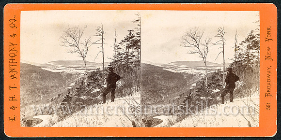 Vintage E. & H. T. Anthony & Co. stereoview # 265 titled “View from Sunset Rock looking East” from the “Winter in the Catskills” series.