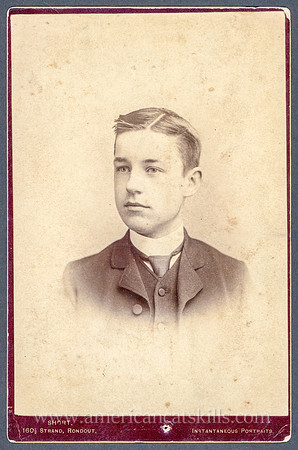 Portrait, Young Man, by Lorenzo Short, 161 Strand, Rondout, New York