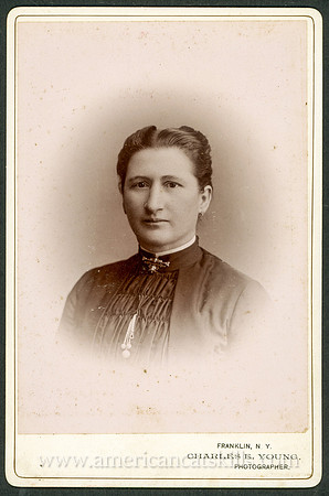 Portrait, Well Dressed Woman, by Charles E. Young, Photographer, Franklin, New York
