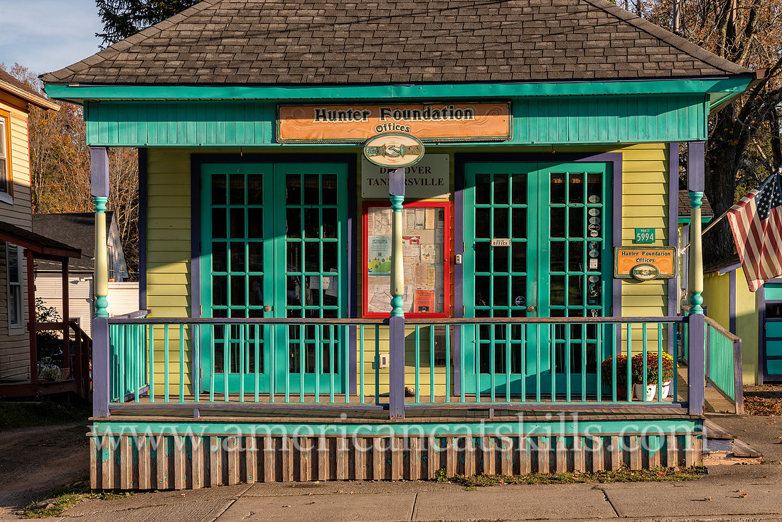 Village of the Hunter Foundation building in the northern Catskills village of Tannersville, New York.