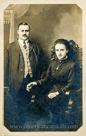 Portrait, Couple, by John Henry Dearstyne, Binghamton, New York