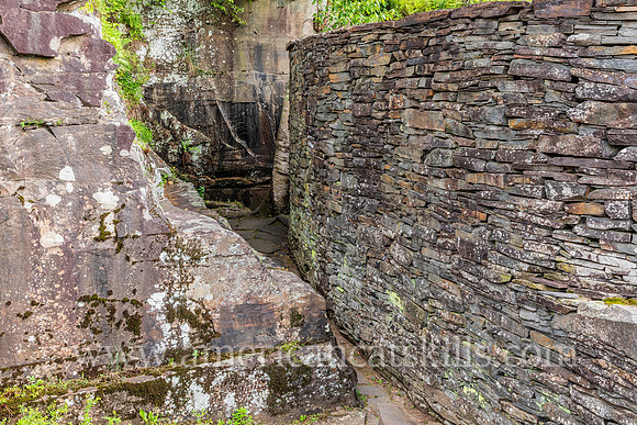 Photograph of Opus 40, an environmental bluestone sculpture located in Saugerties, New York.