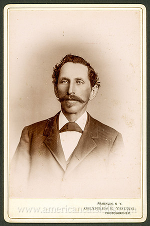 Portrait, Well Dressed Man, by Charles E. Young, Photographer, Franklin, New York