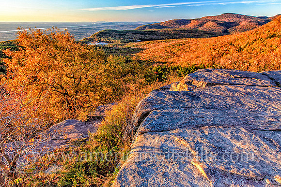 North Point offers wonderful views of the escarpment and North and South lakes, coupled with a backdrop of Kaaterskill High Peak (3,655 feet) and Roundtop (3,440 feet).