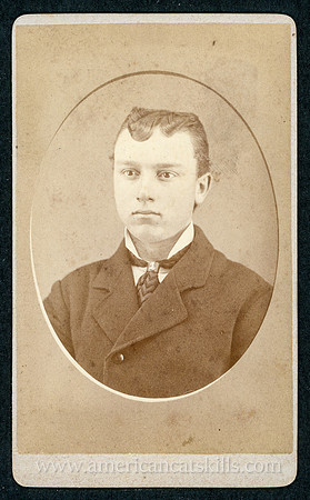 Portait, Young Man in Suit, by Seneca Bullock, East Durham, New York