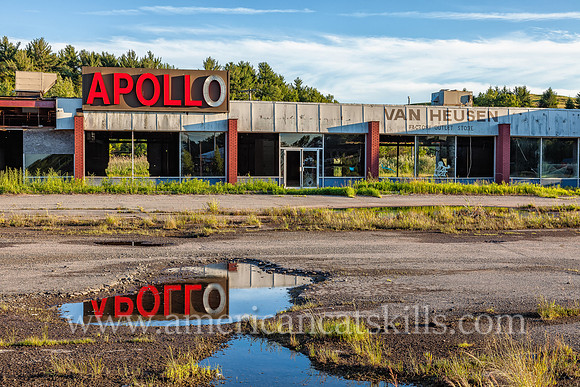 Photograph of the abandoned Apollo Mall in the southern Catskills in the village of Monticello, Sullivan County, New York.