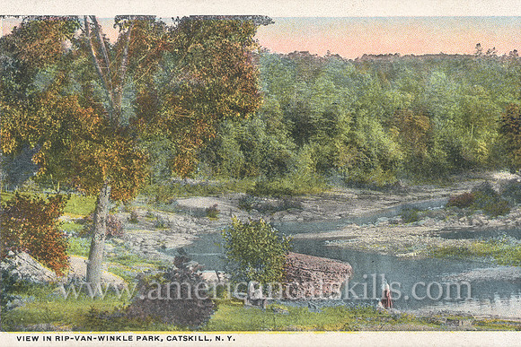 Vintage postcard of Rip Van Winkle Park in Catskill, New York that was published by Charles W. Hughes.