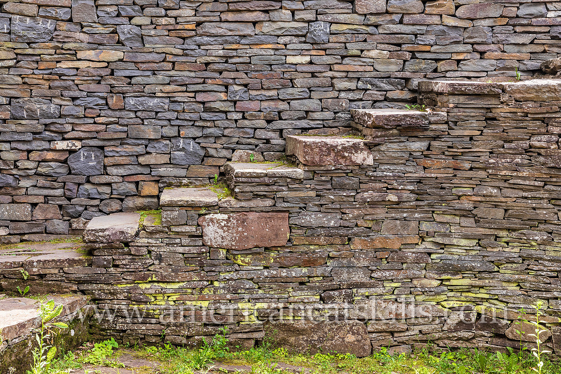 Photograph of Opus 40, an environmental bluestone sculpture located in Saugerties, New York.