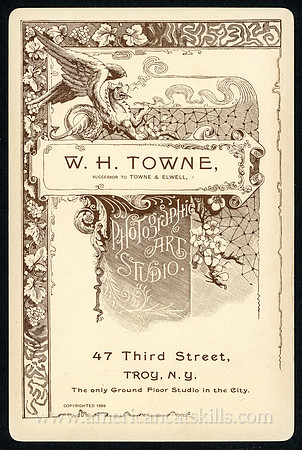 W. H. Towne, Photographic Art Studio, Successor to Towne & Elwell, Troy, New York