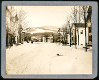 Main Street in Winter, Mt. Utsayantha in distance, Stamford, N. Y.