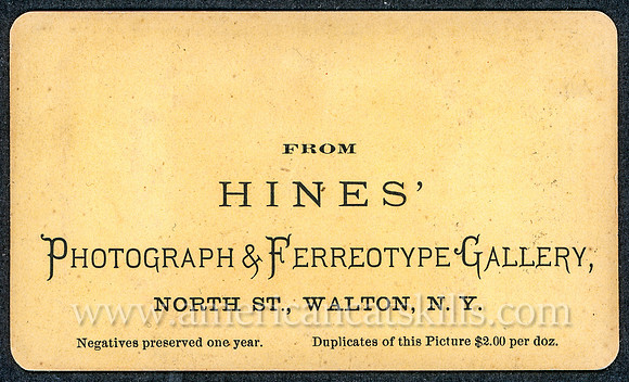 Hines' Photograph & Ferrotype Gallery, North St., Walton, N. Y.