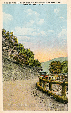 One of the Many Curves on the Rip Van Winkle Trail, Catskill Mts., N. Y.