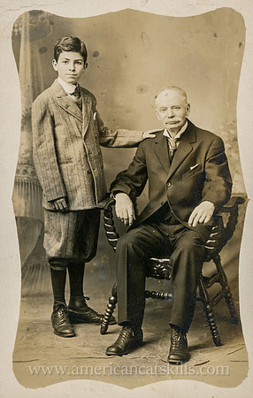 Portrait, Old Man with Grandson, by John Henry Dearstyne, New York