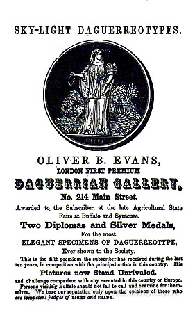 Oliver B. Evans, Daguerrian Gallery, No. 214 Main Street, Buffalo, New York