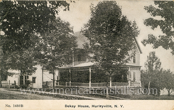 Vintage photograph titled "Dekay House, Hurleyville, N. Y." by photographer Howard Wood of Hurleyville, New York.