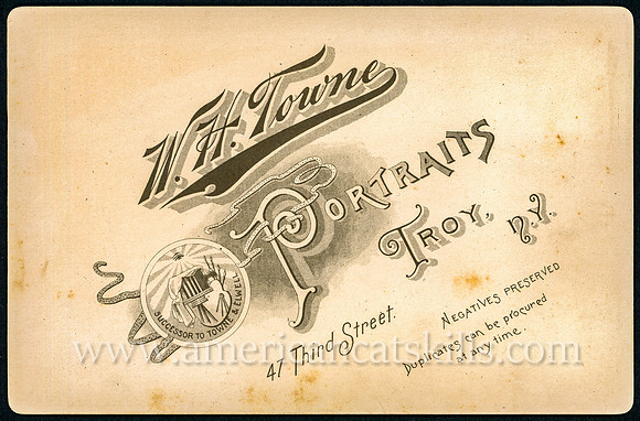 W. H. Towne, Photographer, 47 Third Street, Troy, New York