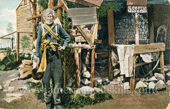 Old Hermit of the Catskills, Boots Van Steenburgh, outside his Cabin, Catskill Mts., N. Y.