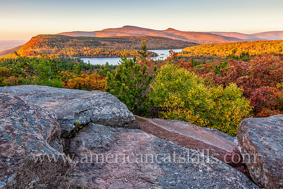 Sunset Rock along the Escarpment Trail is one of the finest views in the Catskills.
