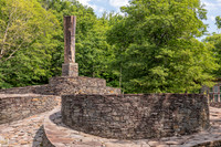 Photograph of Opus 40, an environmental bluestone sculpture located in Saugerties, New York.