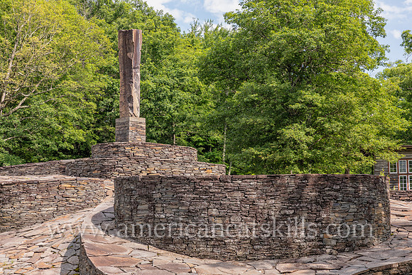 Photograph of Opus 40, an environmental bluestone sculpture located in Saugerties, New York.
