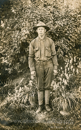 Photograph of a soldier in uniform taken by Earl Van Dyke, Catskill, New York.