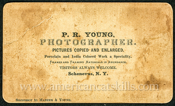Advertisement for photographer Perry R. Young of Schenevus, New York.