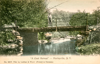 Vintage postcard titled "A Cool Retreat - Hurleyville, N. Y" published by the photographic firm of Laidlaw and Wood of Hurleyville, New York.