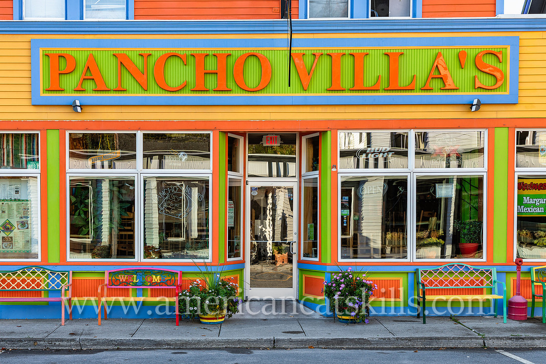 Photograph of Pancho Villa's restaurant in the northern Catskills village of Tannnersville, New York.
