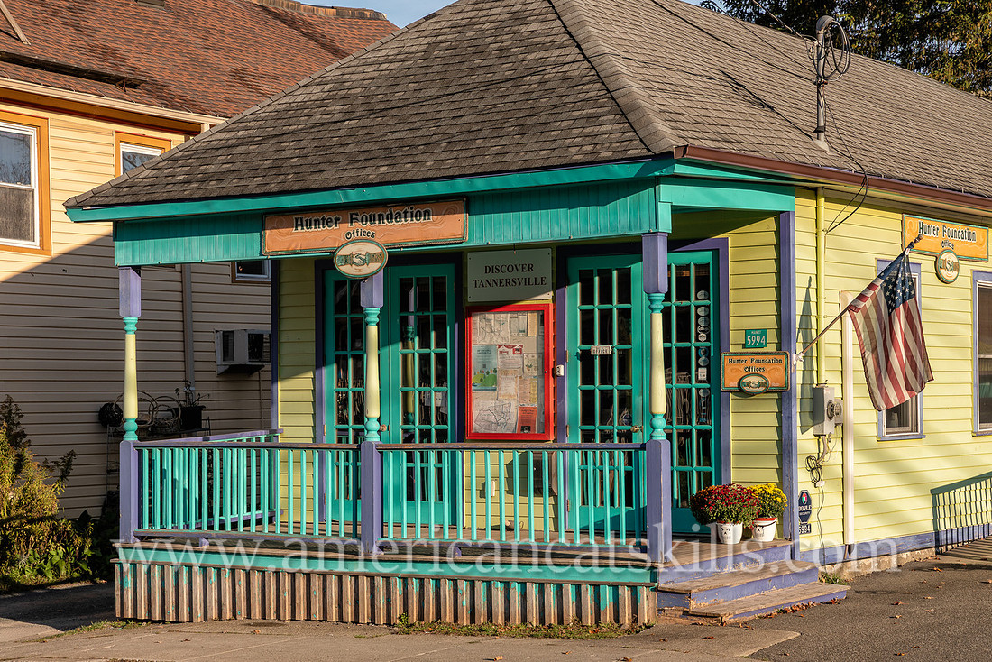 Village of the Hunter Foundation building in the northern Catskills village of Tannersville, New York.