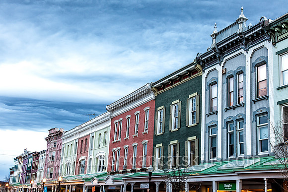 Historic Wall Street in the Stockade District of Kingston, New York.