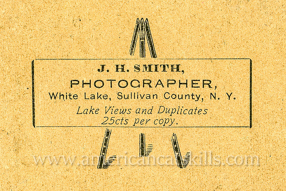 J. H. Smith, Photographer, White Lake, Sullivan County, New York